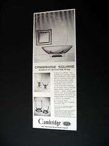 Cambridge Square Crystal 1952 print Ad  