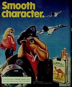 Joe Camel~1988~Cigarettes Pack Air Force Pilot Jet Plane Promo Ad 