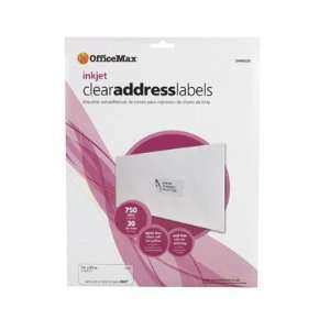  OfficeMax Clear Laser Address Labels, 1x2 5/8, 1500/pk 