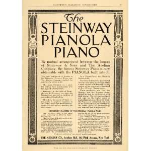  Ad Aeolian Steinway Pianola Play Piano New York Musical Instrument 