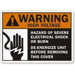 Warning (ANSI) High Voltage Hazard Of Severe Electrical 