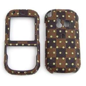  685/690   Fabric Snap On, Brown Squares.w/ White Dots  Hard Case 