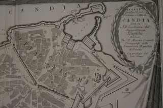 CRETE CANDIA IRAKLIO HERAKLIO GREECE ENGRAVING MAP CORONELLI 1690 
