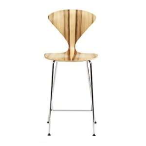  Cherner Chair Stool in Red Gum With Chrome Base
