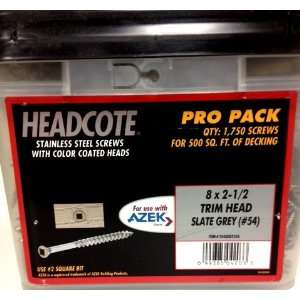  Headcote #8 X 2 1/2 Trim Head Slate Grey #54 QTY 1750 