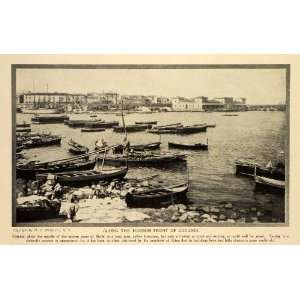  1912 Print Catania Italy Sicily Boats Ships Port Coastline 