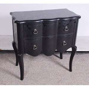   Black Cabinet 2 Drawers 30W Solid Wood Chest New 
