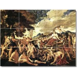 Nicholas Poussin Mythology Backsplash Tile Mural 12  18x24 using (12 