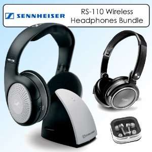  Sennheiser RS110 Stereo Wireless Headphones Bundle 