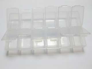 Clear Plastic Box Case 12 compartments Beads Display Storage Container 