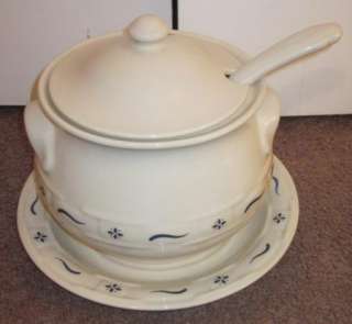   Pottery Classic Blue Woven Traditions Soup Tureen USA RETIRED  