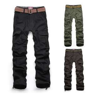  NEW Mens stright bottom cargo pants trousers pocket SZ 