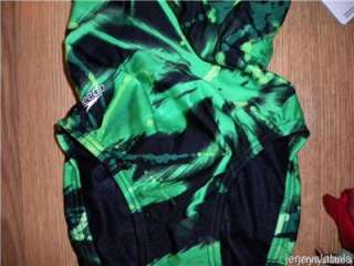 NWT Girls 24/6 SPEEDO Racing green splash SWIMSUIT $70  