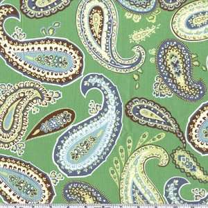  45 Wide Natural Effects Paisley Green Fabric By The Yard 