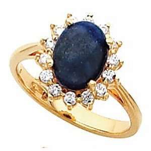  14K Yellow Gold Lapis Lazuli and Diamond Ring Jewelry