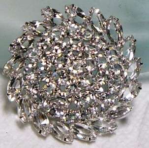 SPARKLING~Christian Dior Sterling Silver & Faceted CRYSTAL Pin Brooch