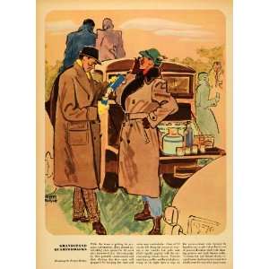  1947 Print Peters Reiser Men Fashion Gloves Camel Coat 
