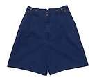   Dark Blue Cotton High Waist Pleated Casual Walking Shorts Sz 6  