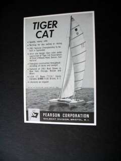 Pearson Tiger Cat Catamaran sailboat 1961 print Ad  