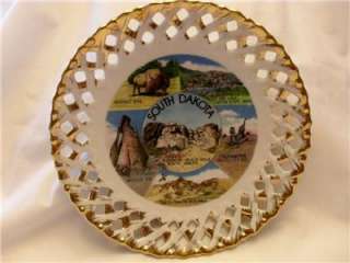 Vintage State of South Dakota Souvenir Plate  