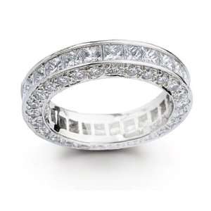   Cubic Zirconia Princess Channel Pave Round Eternity Band Jewelry