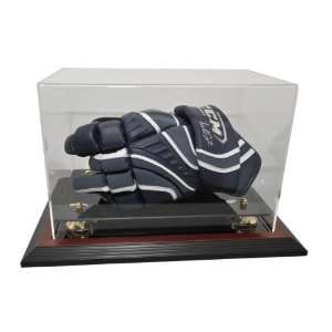  Hockey Player Glove Display Case, Mahogany   Hockey 