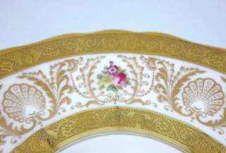 Handpainted Floral with Encrusted Gold Cauldon Tea Cup and Saucer Set 