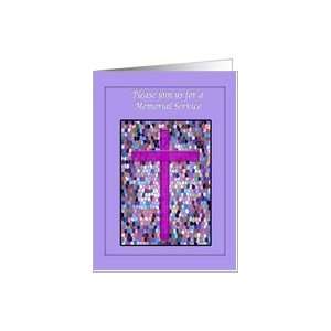  Memorial Service or Tribute Invitations, Cross and Stained 