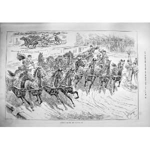  1890 Chariot Racing Olympia Horses Sport Old Print