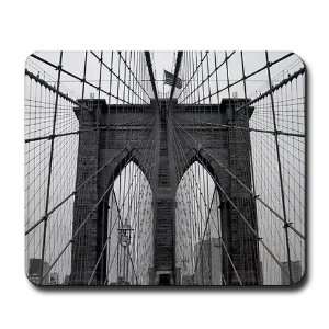 Brooklyn Bridge BW Photography Mousepad by   