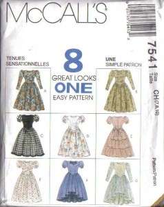McCalls Sewing Pattern Girls Dress Spring Summer Special Occasion Free 