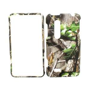  LG THRILL 4G GREEN LEAVES CAMO CAMOUFLAGE RUBBERIZED COVER 
