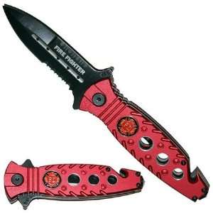  Rescue Pocket Knife   Red Spring Assisted Opening Sports 
