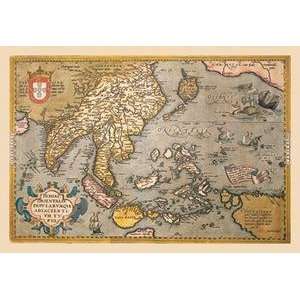 Vintage Art Map of South East Asia   09112 6 