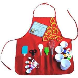  Chef Baking Set for 5 Years and Older   Red Apron Toys & Games