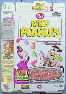 1992 Post Dino Pebbles Cereal Box Flintstones ab432  