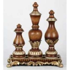  3 Pc Finial and Tray