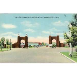   Vintage Postcard Entrance to Fort Frances E. Warren   Cheyenne Wyoming