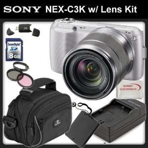  Sony Alpha NEX C3 Digital Camera (Silver) with Sony E Mount 