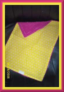 Yellow Dot & Pink Chenille Baby Diaper Bag Changing Pad  