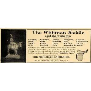 1907 Ad Melbach Whitman Saddle to Spur International   Original Print 