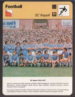 SC NAPOLI 1976 77 Soccer Team FRANCE SPORTSCASTER CARD  