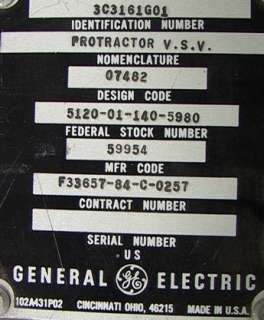 General Electric GE 4 Stage Protractor Set. Looks like adjustment 