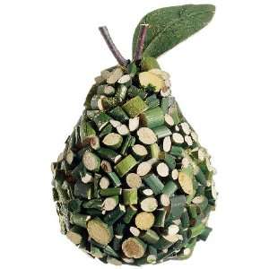  3.5dx4.5h Chopped Grass Pear Ornament Green (Pack of 12 