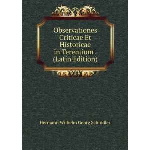   Latin Edition) Hermann Wilhelm Georg Schindler  Books