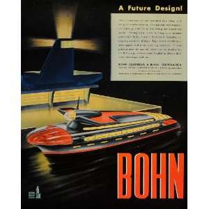 1945 Ad Bohn Aluminum Brass Futuristic Vehicle UNUSUAL   Original 