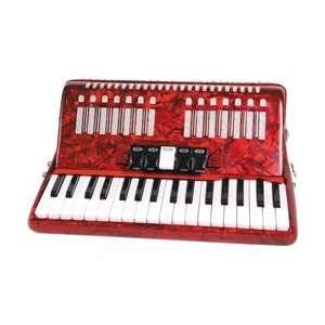  SofiaMari 34 Key 72 Bass Button Piano Accordion (Red Pearl 