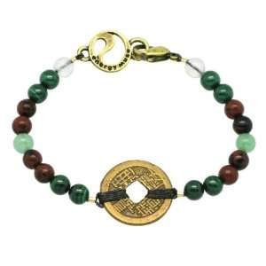  Malachite Attraction Bracelet with Chinese Coin 7.5 