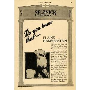  1919 Ad Selznick Elaine Hammerstein Country Cousin Girl 