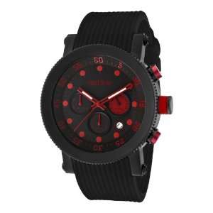   Chronograph Black Dial w/Red Accents Black Silicone